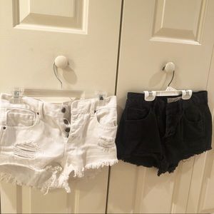 Pacsun high rise distressed denim shorts